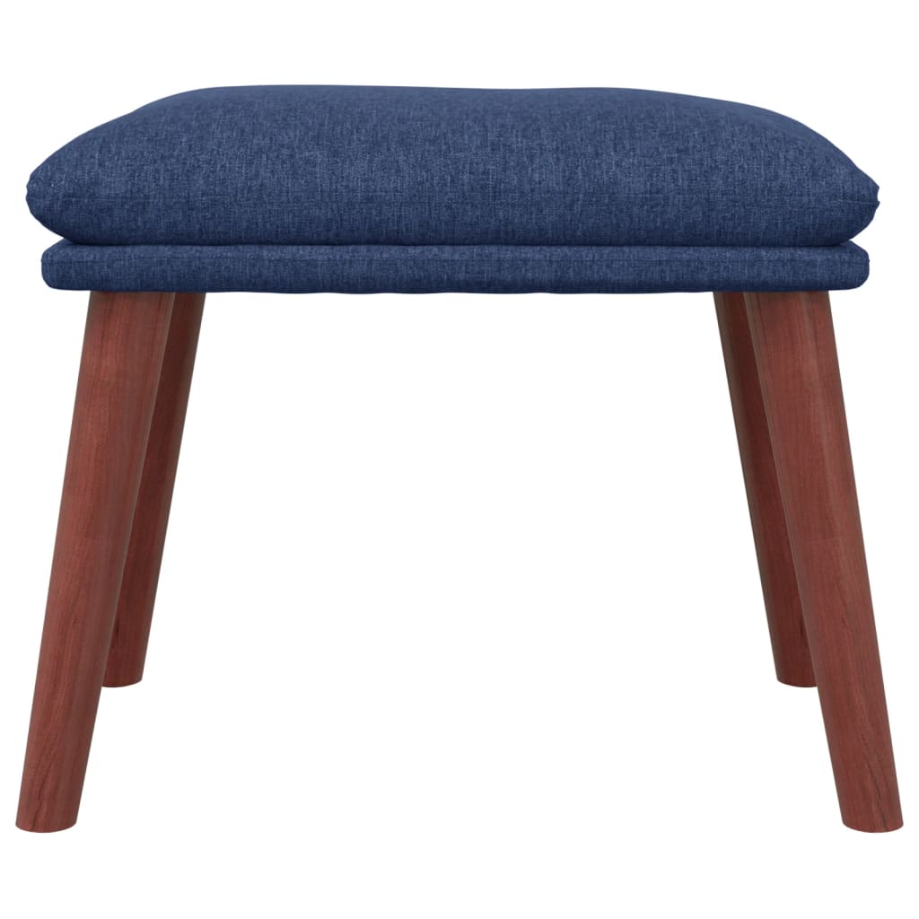 Relaxsessel mit Hocker Blau Stoff