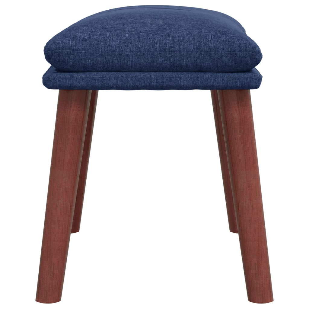 Relaxsessel mit Hocker Blau Stoff