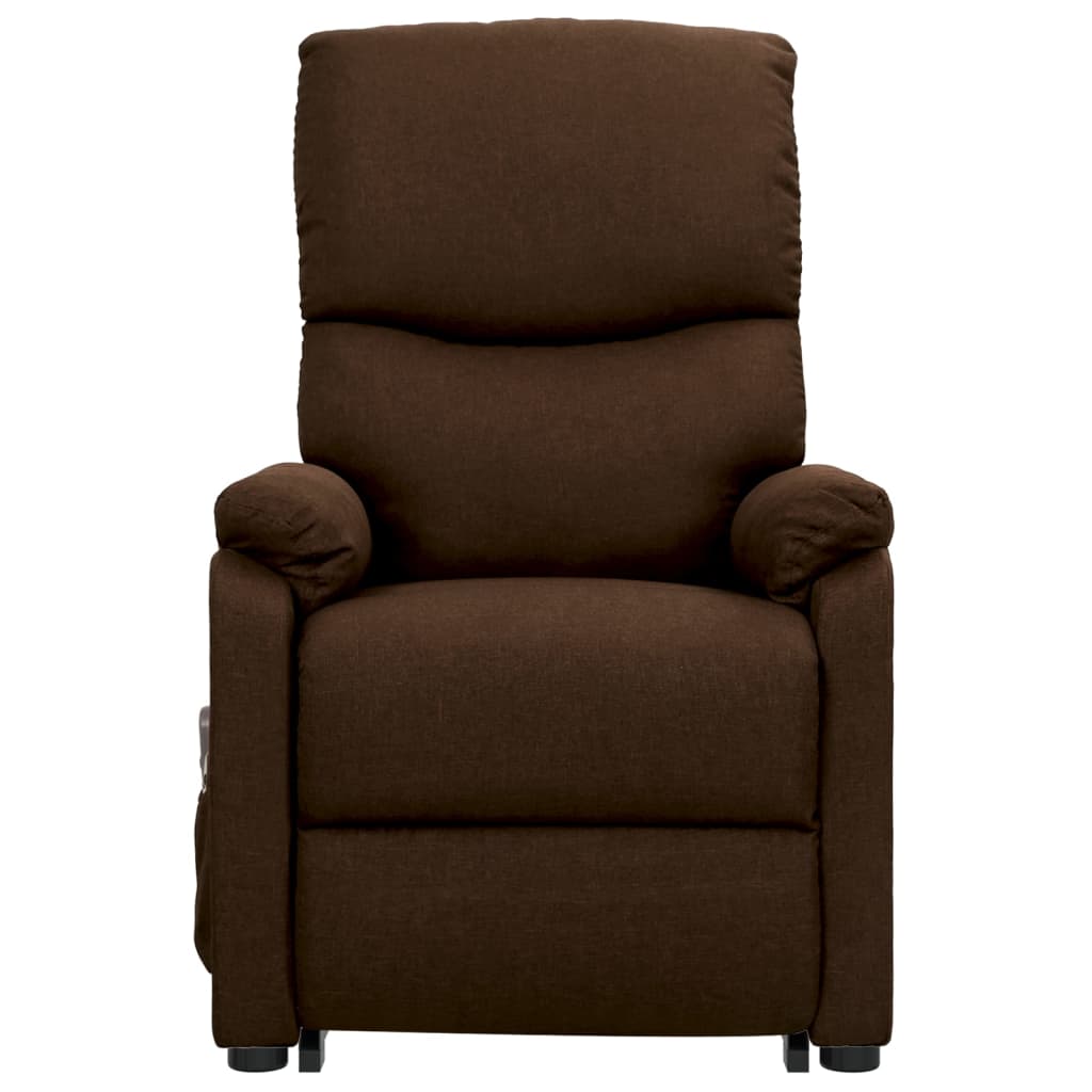Massagesessel mit Aufstehhilfe Dunkelbraun Stoff