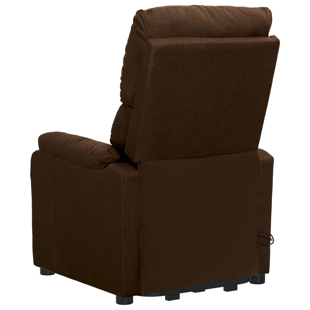 Massagesessel mit Aufstehhilfe Dunkelbraun Stoff