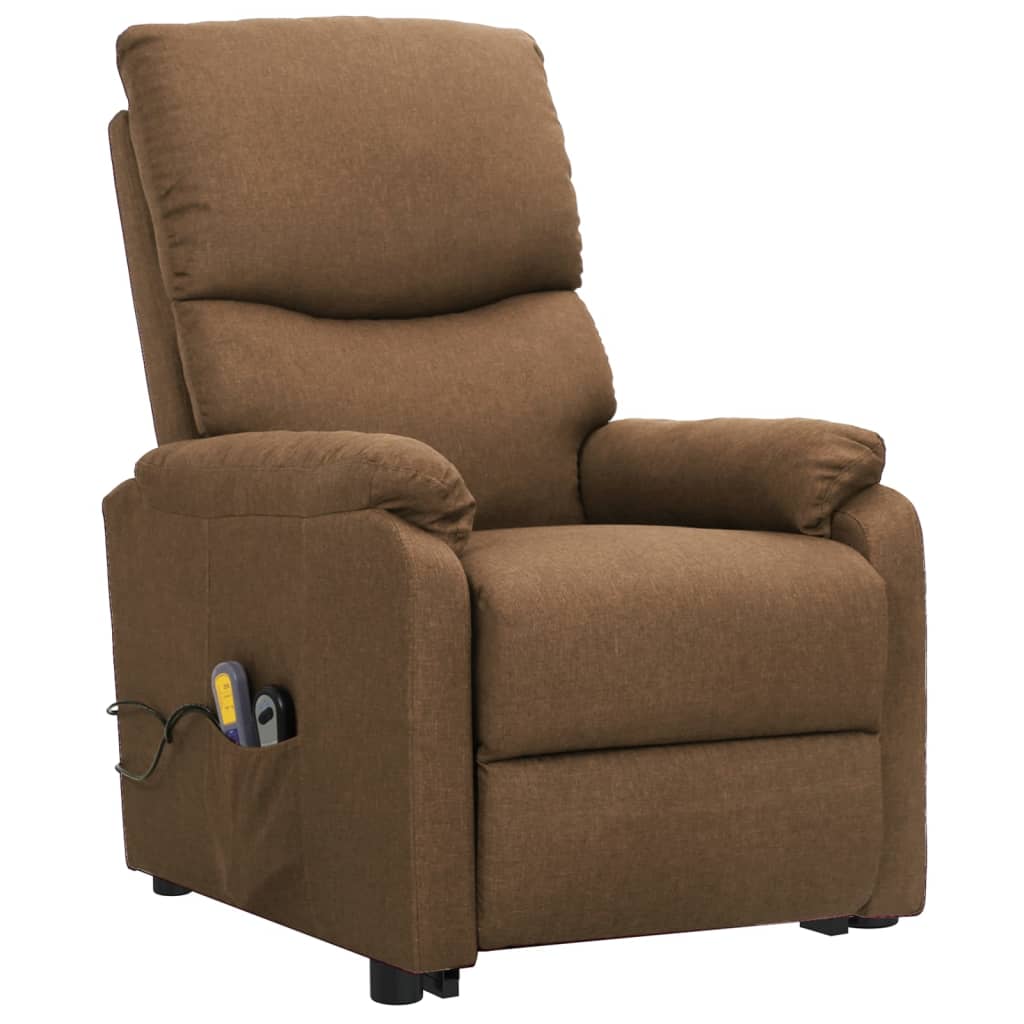 Massagesessel mit Aufstehhilfe Taupe Stoff