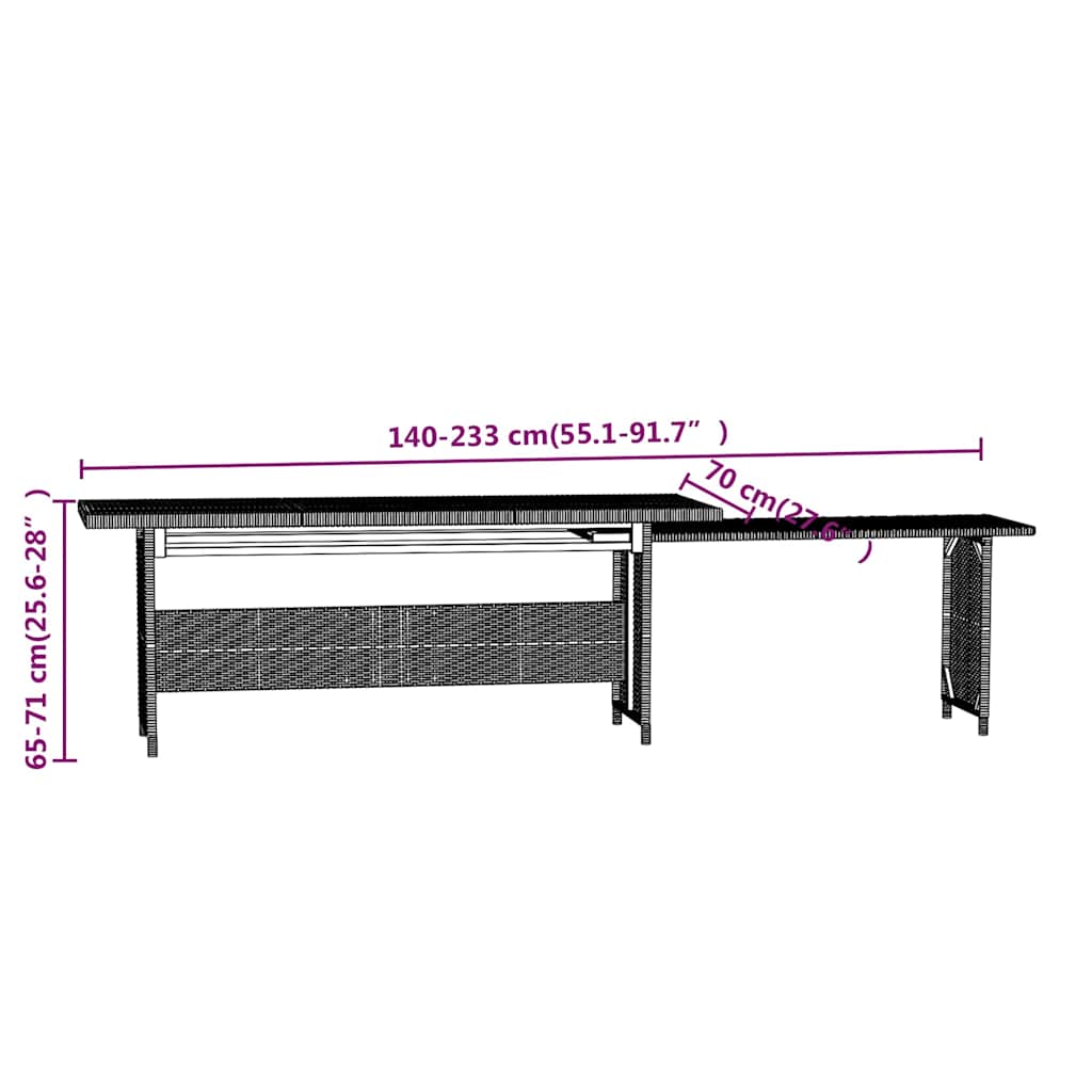 7-tlg. Garten-Lounge-Set mit Kissen Poly Rattan Grau