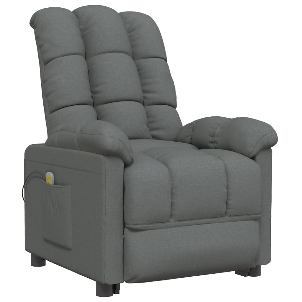 Fauteuil de massage tissu gris foncé