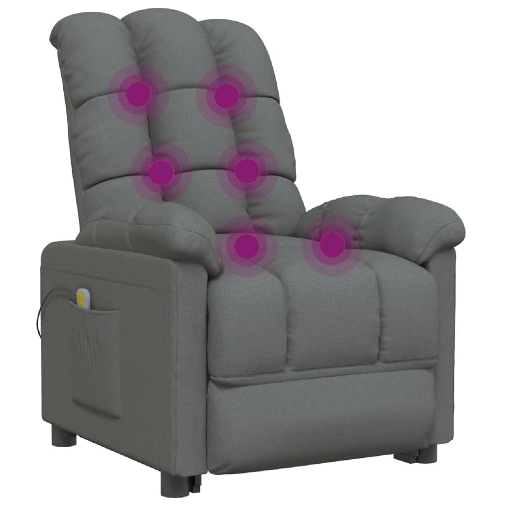 Fauteuil de massage tissu gris foncé