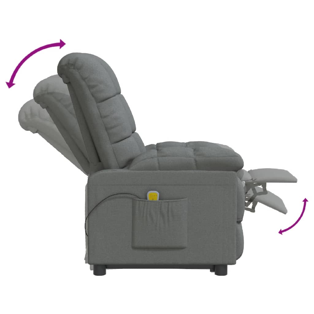 Fauteuil de massage tissu gris foncé