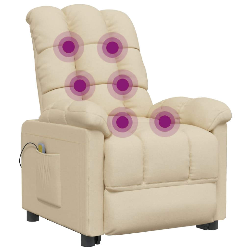 Fauteuil de massage tissu crème