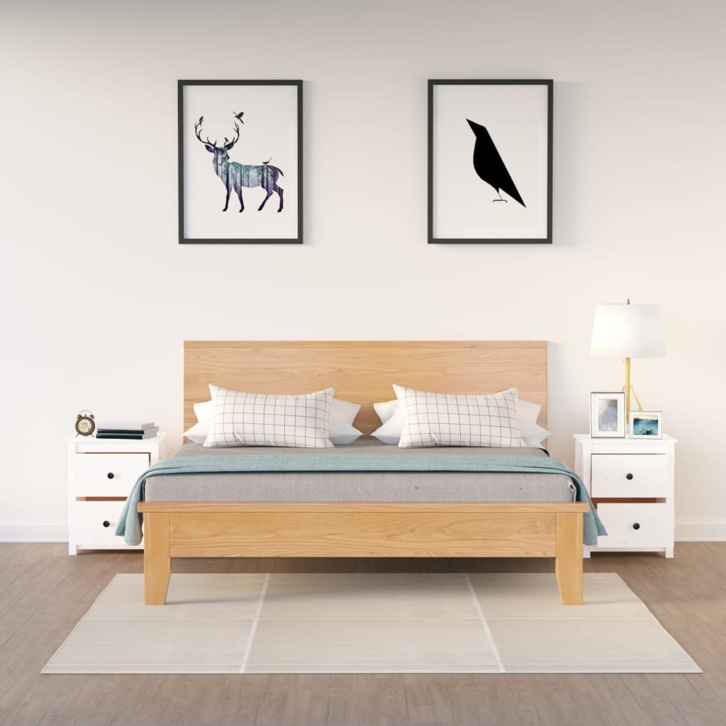 Tables de chevet 2 pcs. Blanc 50x35x61,5 cm bois de pin massif