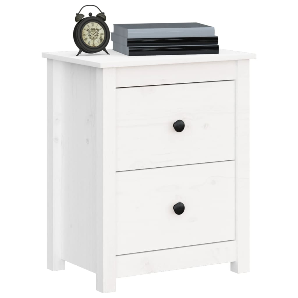 Tables de chevet 2 pcs. Blanc 50x35x61,5 cm bois de pin massif