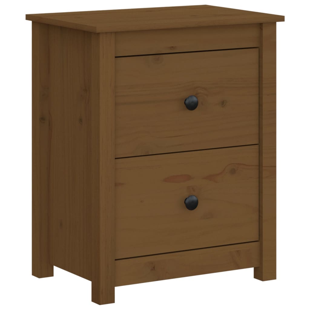 Tables de chevet 2 pcs. marron miel 50x35x61,5 cm en bois de pin massif