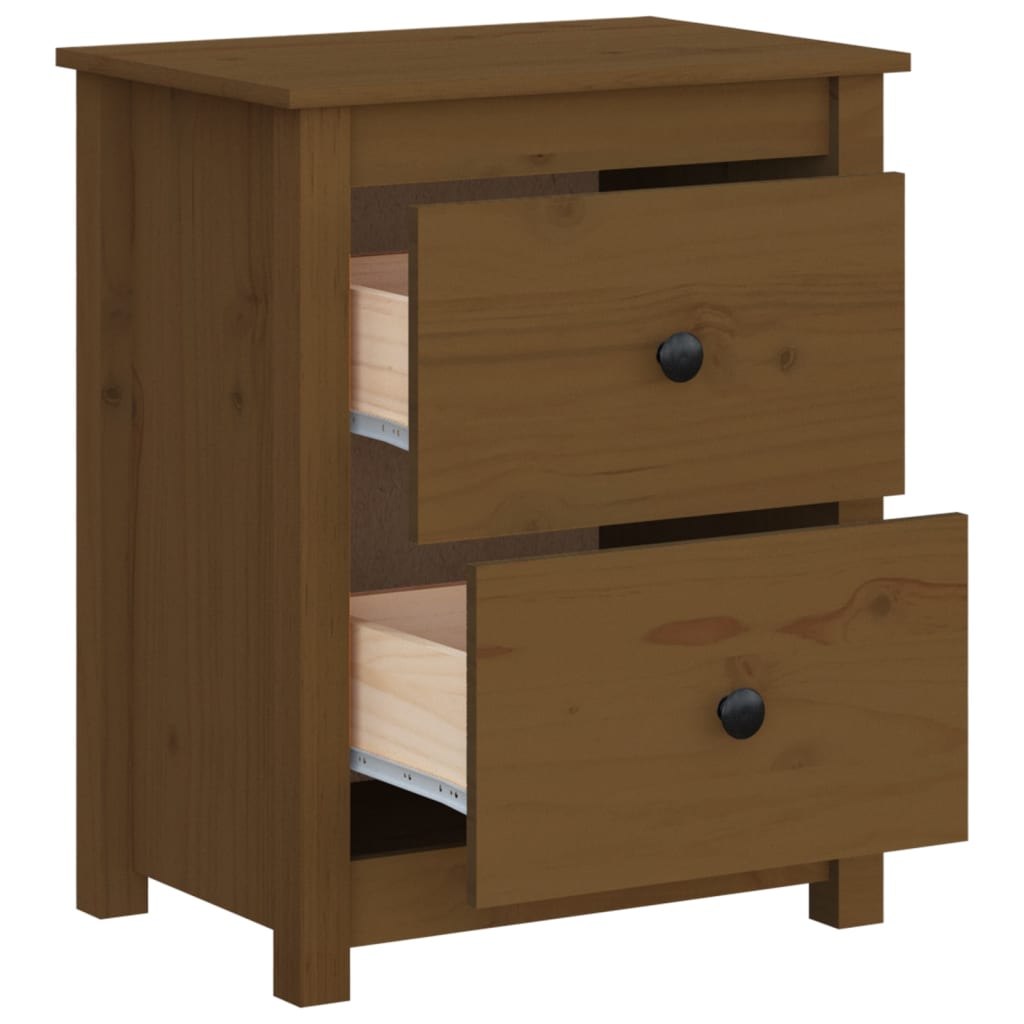 Tables de chevet 2 pcs. marron miel 50x35x61,5 cm en bois de pin massif
