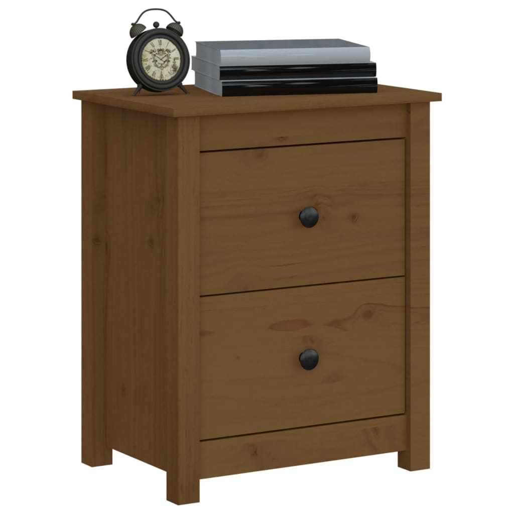 Tables de chevet 2 pcs. marron miel 50x35x61,5 cm en bois de pin massif