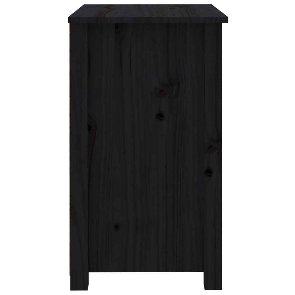 Tables de chevet 2 pcs. Noir 50x35x61,5 cm en bois de pin massif