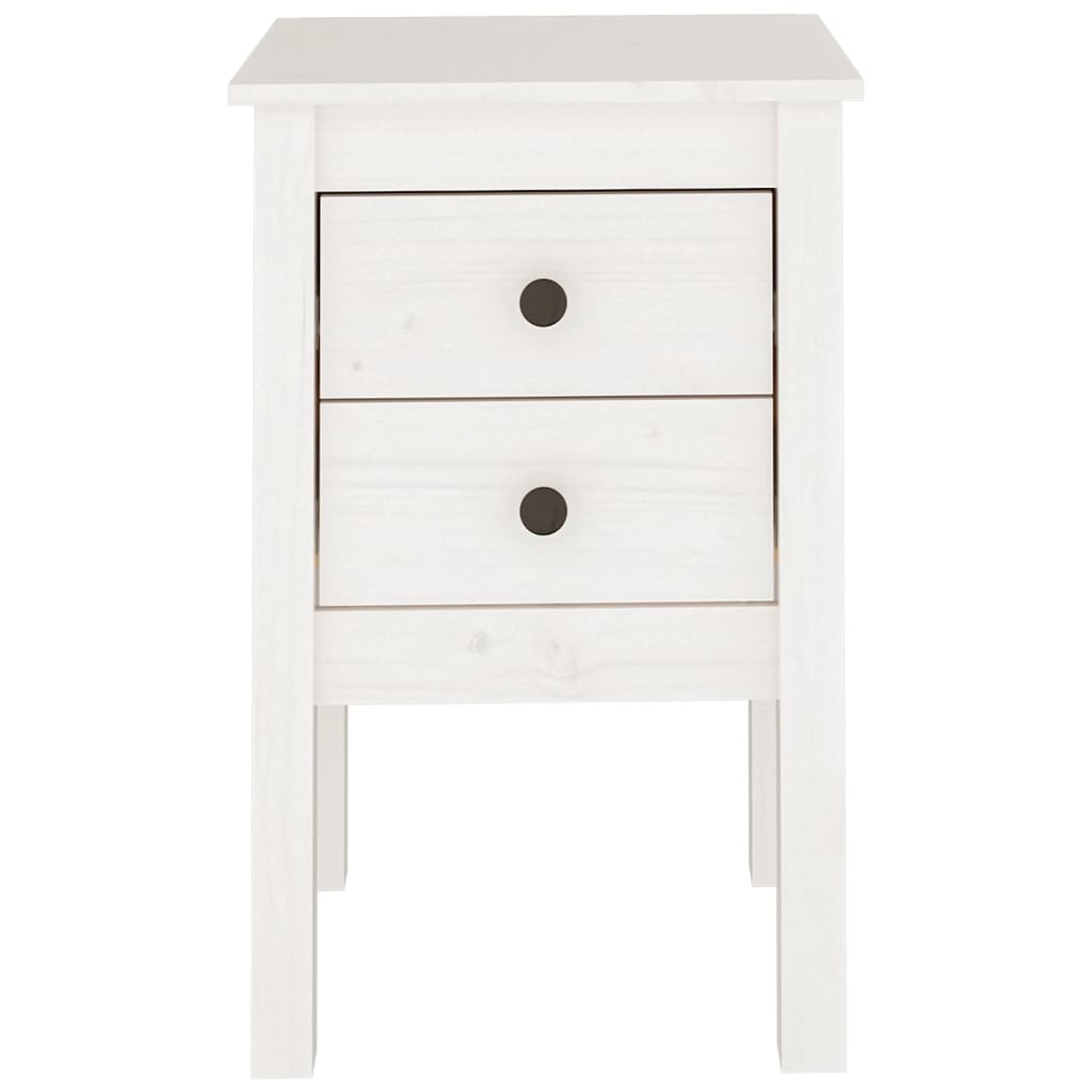 Tables de chevet 2 pcs. Blanc 40x35x61,5 cm en bois de pin massif