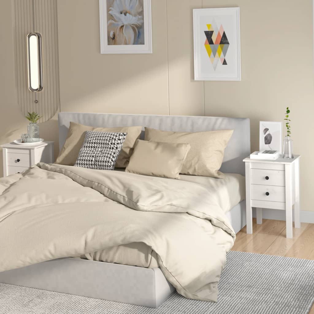 Tables de chevet 2 pcs. Blanc 40x35x61,5 cm en bois de pin massif