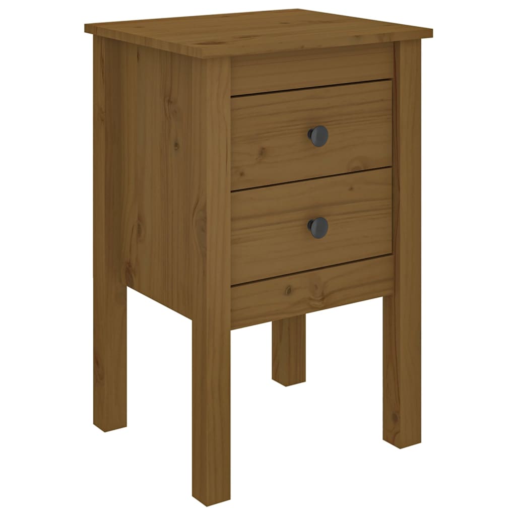 Tables de chevet 2 pcs. marron miel 40x35x61,5 cm en bois de pin massif