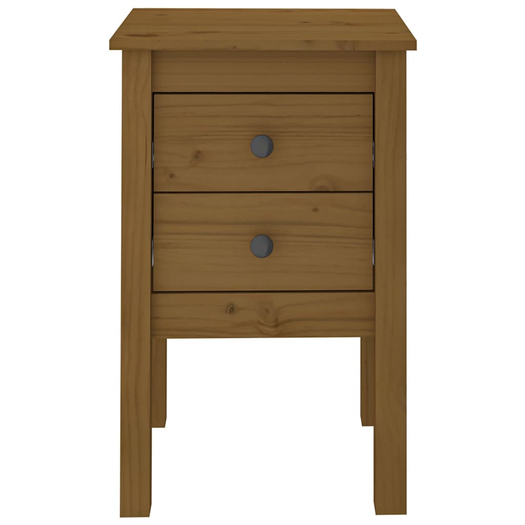Tables de chevet 2 pcs. marron miel 40x35x61,5 cm en bois de pin massif
