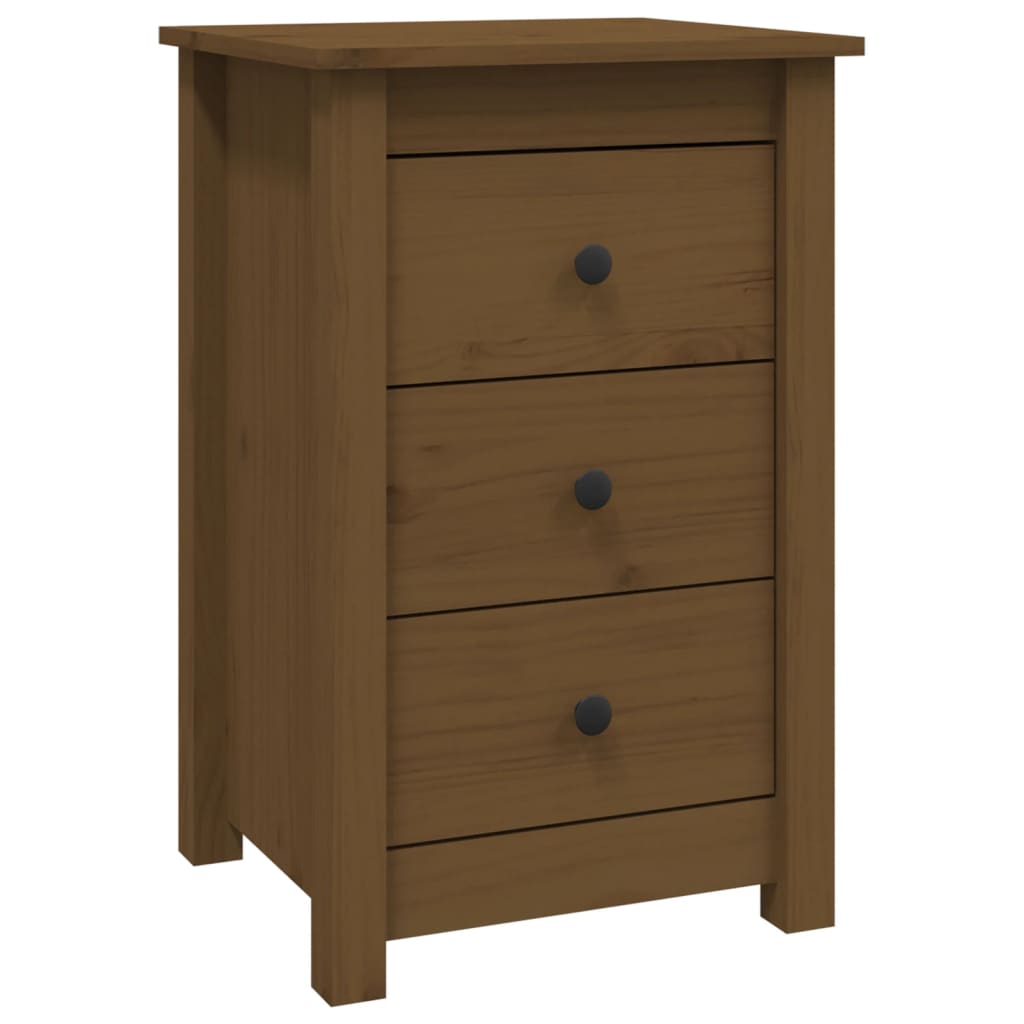 Tables de chevet 2 pcs. marron miel 40x35x61,5 cm en bois de pin massif