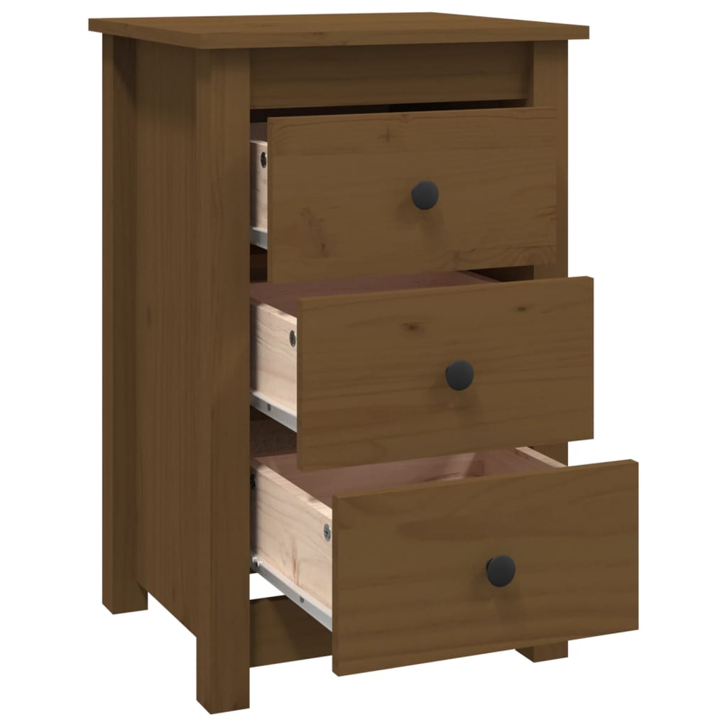 Tables de chevet 2 pcs. marron miel 40x35x61,5 cm en bois de pin massif