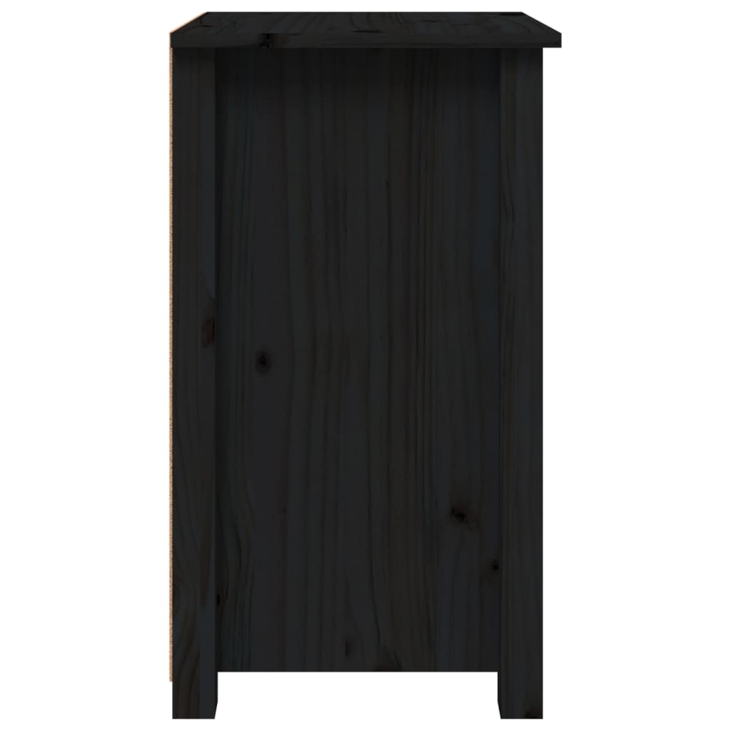 Tables de chevet 2 pcs. Noir 40x35x61,5 cm en bois de pin massif