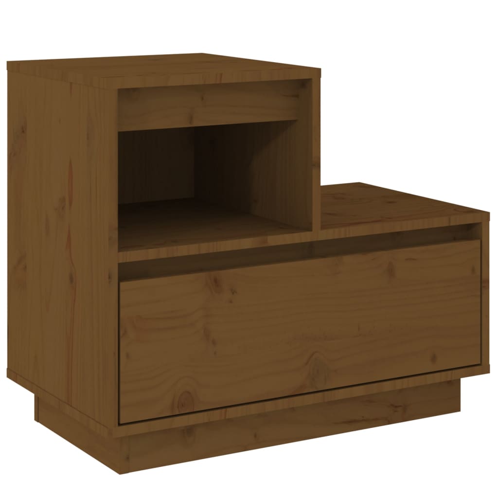 Tables de chevet 2 pcs. marron miel 60x34x51 cm en bois de pin massif
