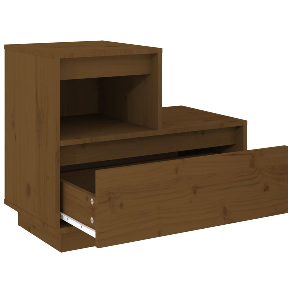 Tables de chevet 2 pcs. marron miel 60x34x51 cm en bois de pin massif