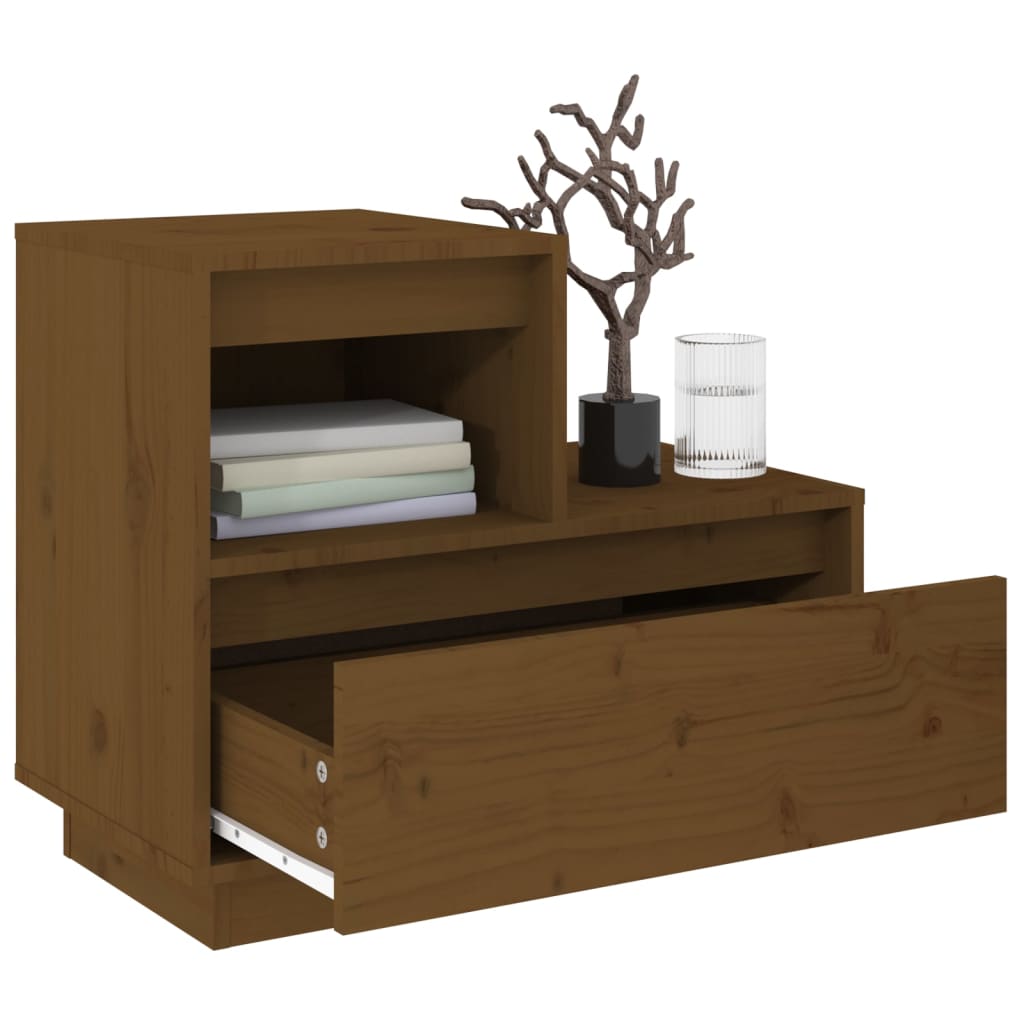 Tables de chevet 2 pcs. marron miel 60x34x51 cm en bois de pin massif