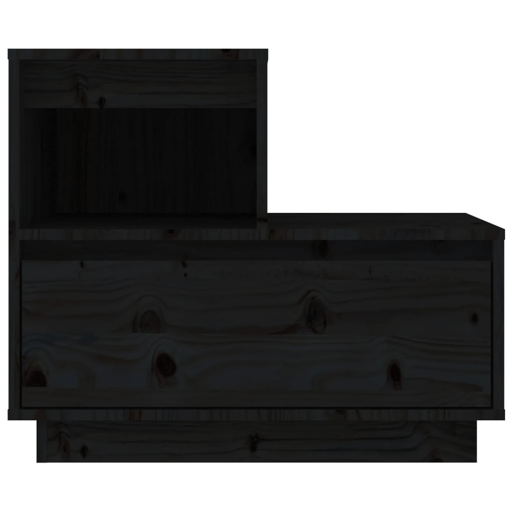 Tables de chevet 2 pcs. Noir 60x34x51 cm en bois de pin massif