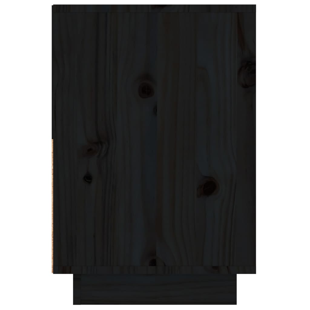 Tables de chevet 2 pcs. Noir 60x34x51 cm en bois de pin massif
