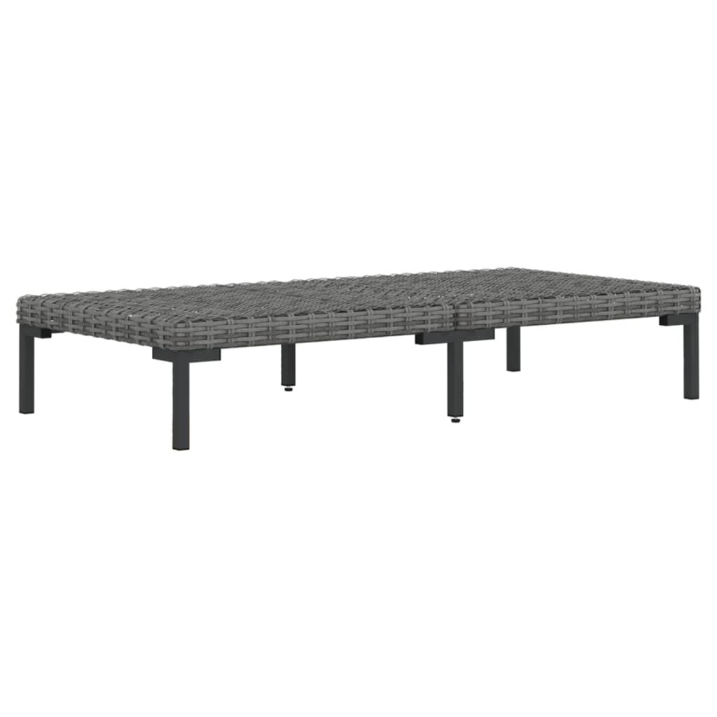 10-tlg. Garten-Lounge-Set mit Kissen Poly Rattan Dunkelgrau