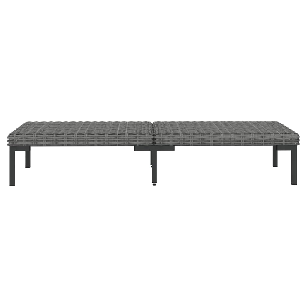 10-tlg. Garten-Lounge-Set mit Kissen Poly Rattan Dunkelgrau