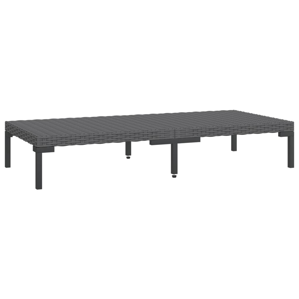 10-tlg. Garten-Lounge-Set mit Kissen Poly Rattan Dunkelgrau