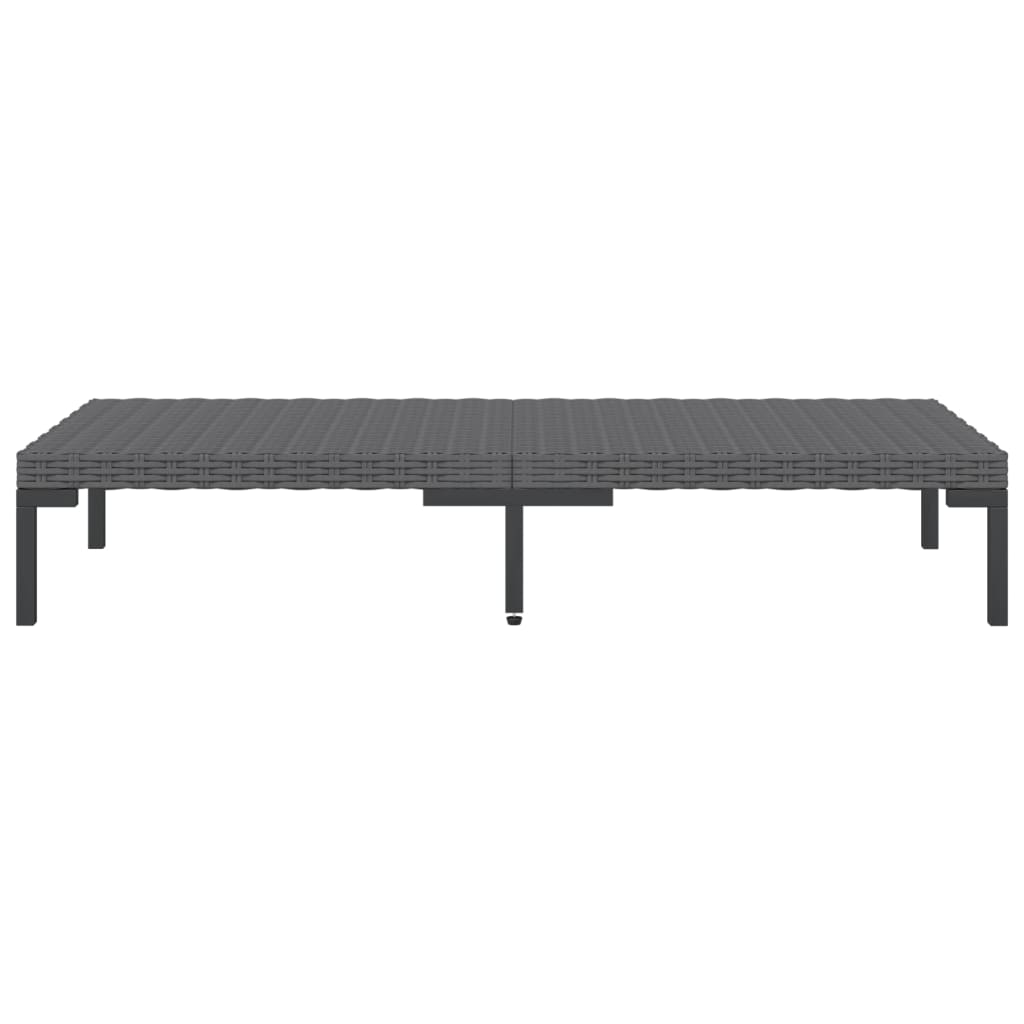 10-tlg. Garten-Lounge-Set mit Kissen Poly Rattan Dunkelgrau