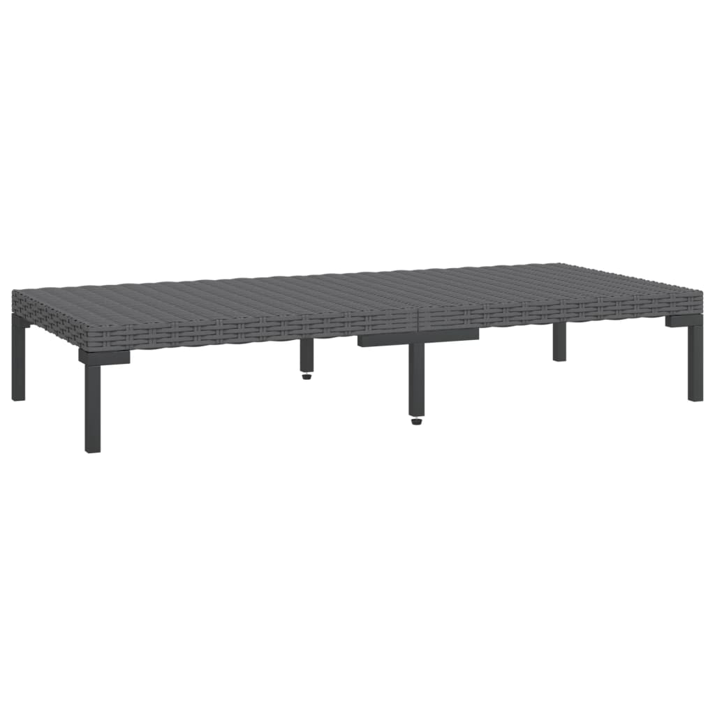 10-tlg. Garten-Lounge-Set mit Kissen Poly Rattan Dunkelgrau