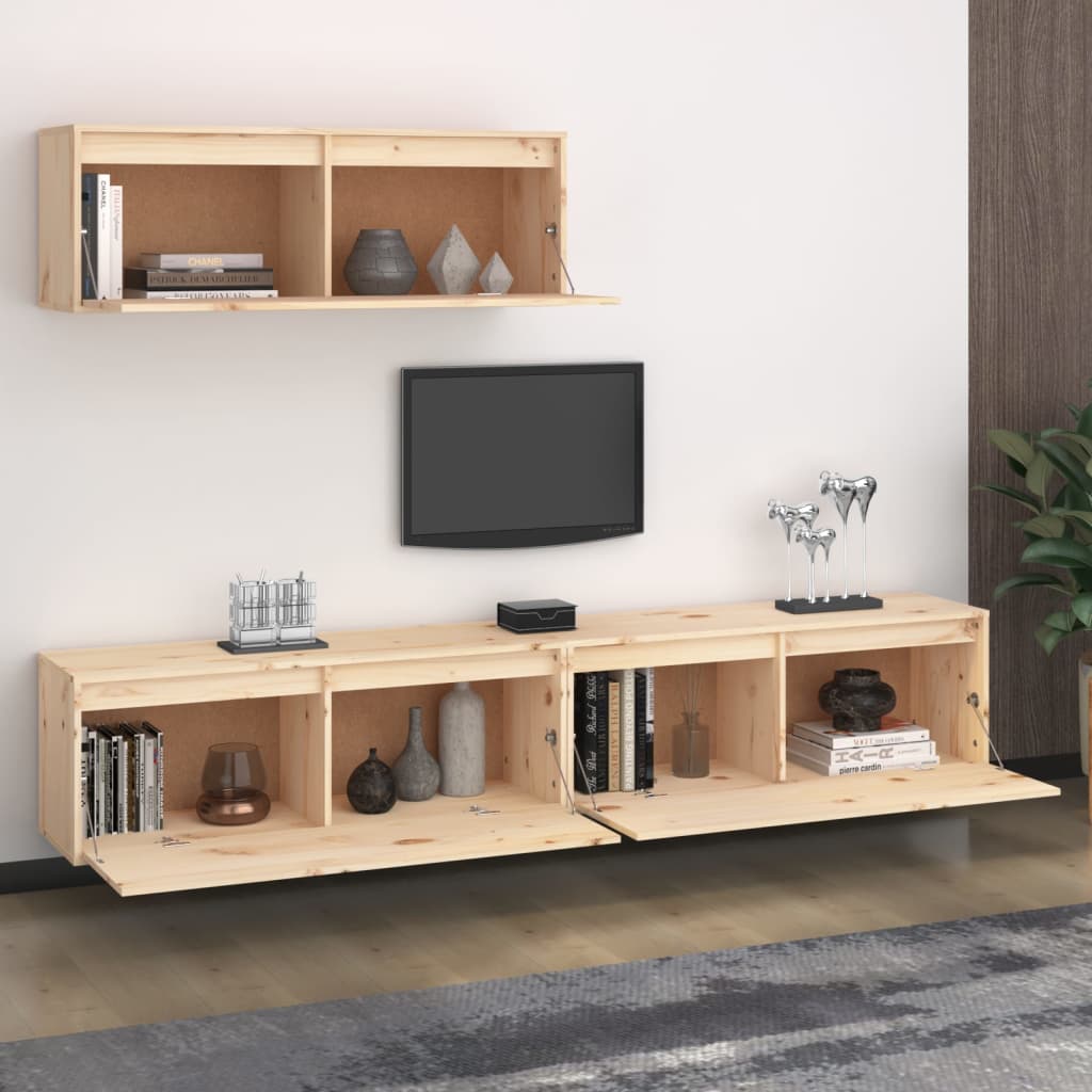 TV cabinets 3 pcs. solid pine wood
