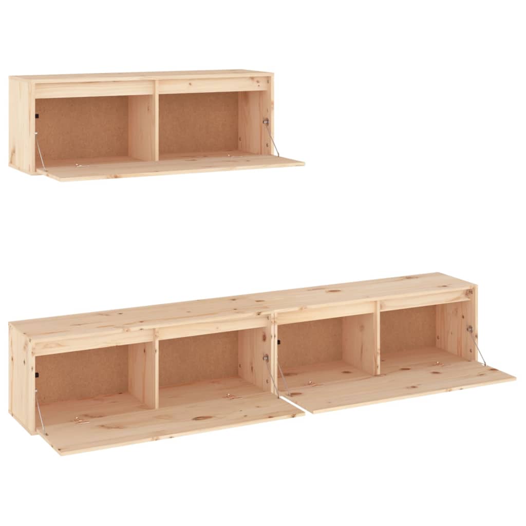 TV cabinets 3 pcs. solid pine wood