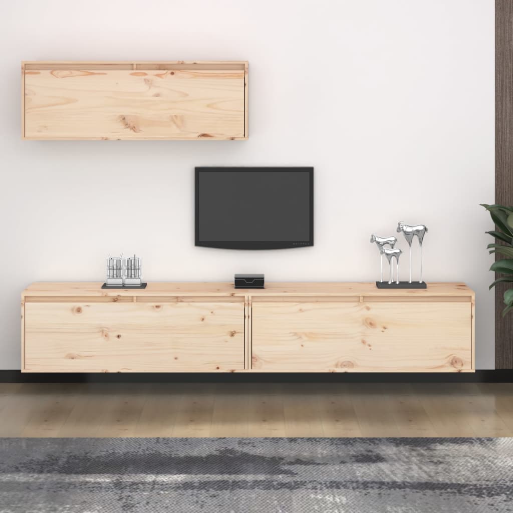 TV cabinets 3 pcs. solid pine wood