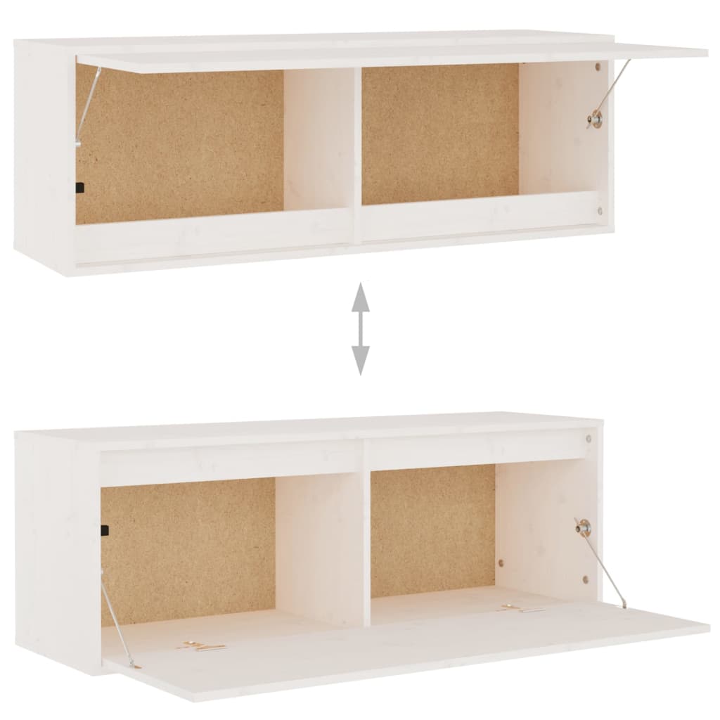 Ensemble de meubles TV 3 pièces en pin massif blanc