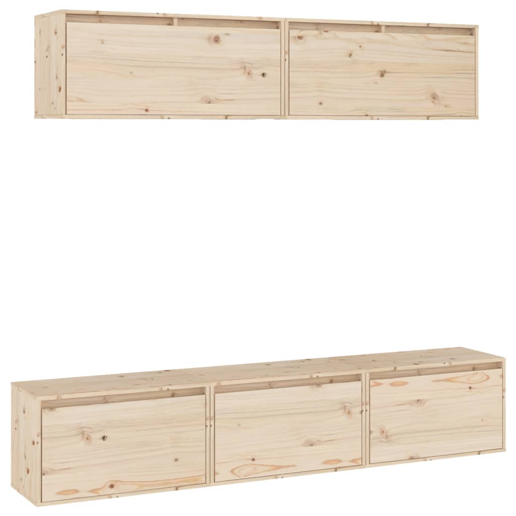 Ensemble de meubles TV 5 pièces en bois de pin massif