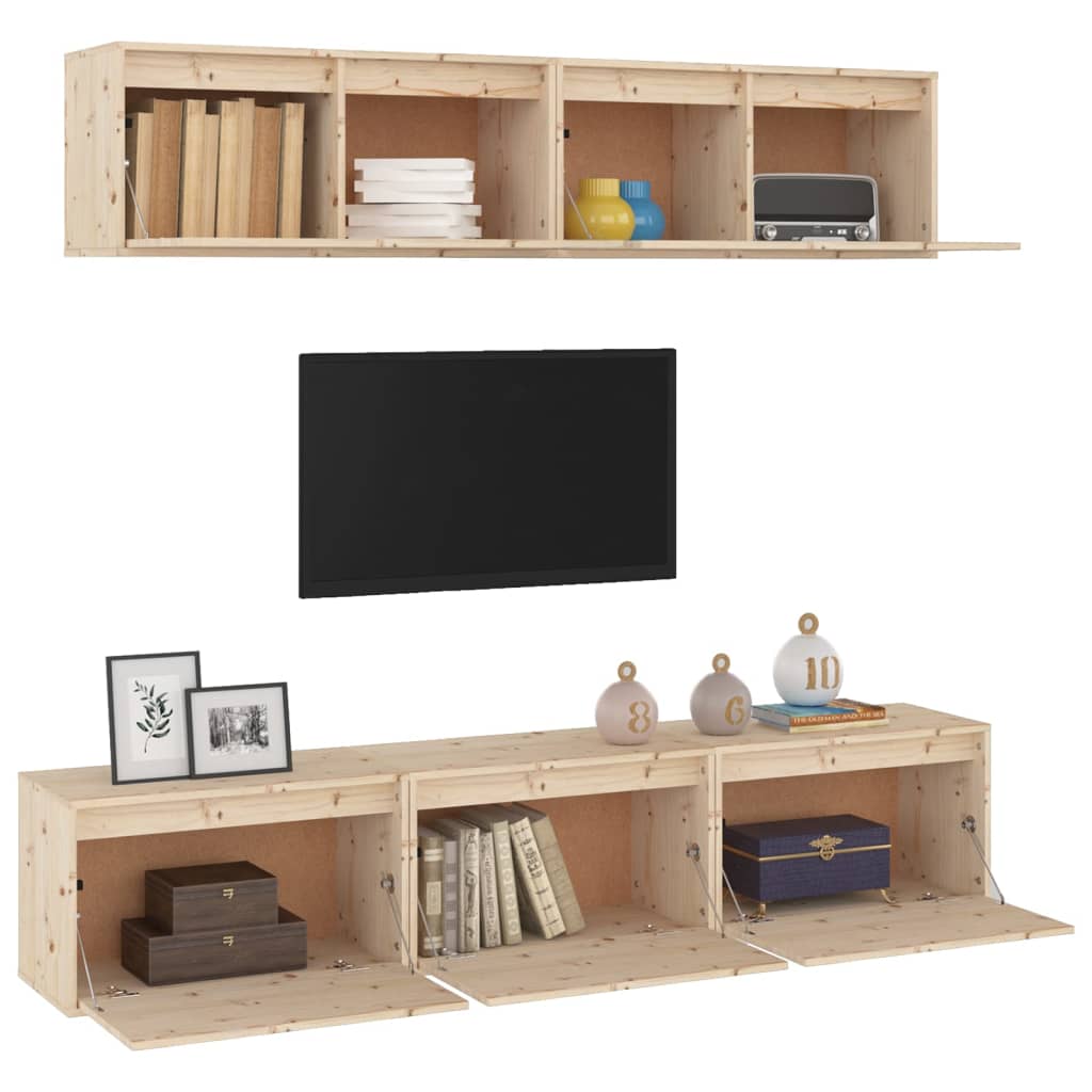 Ensemble de meubles TV 5 pièces en bois de pin massif