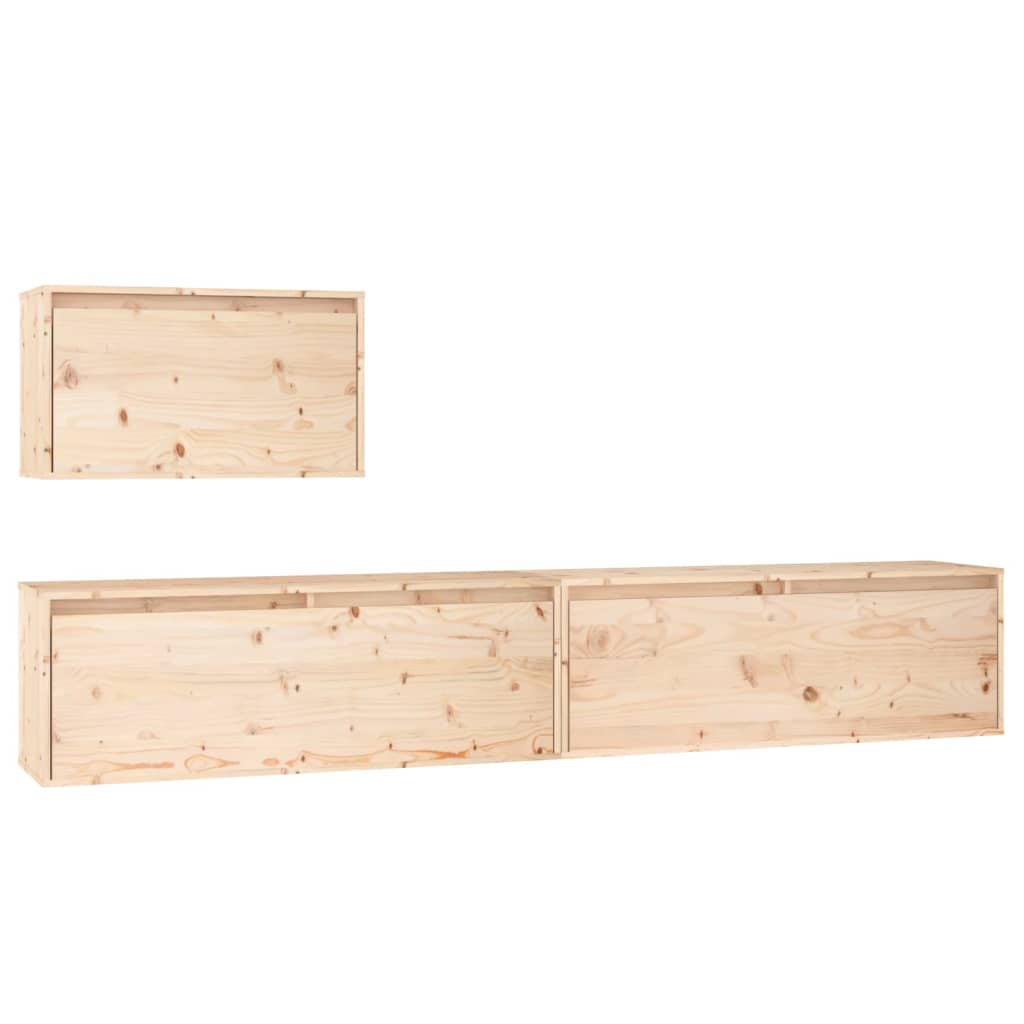 TV cabinets 3 pcs. solid pine wood