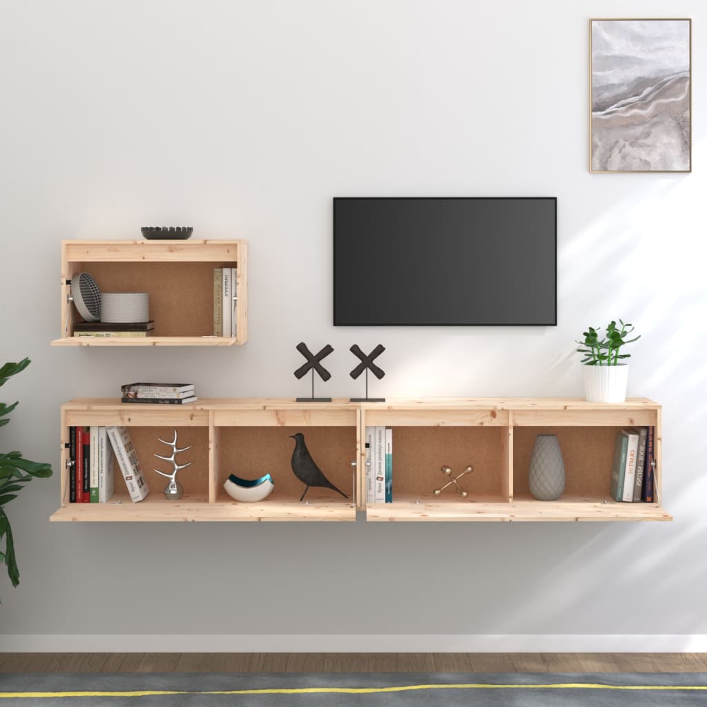 TV cabinets 3 pcs. solid pine wood