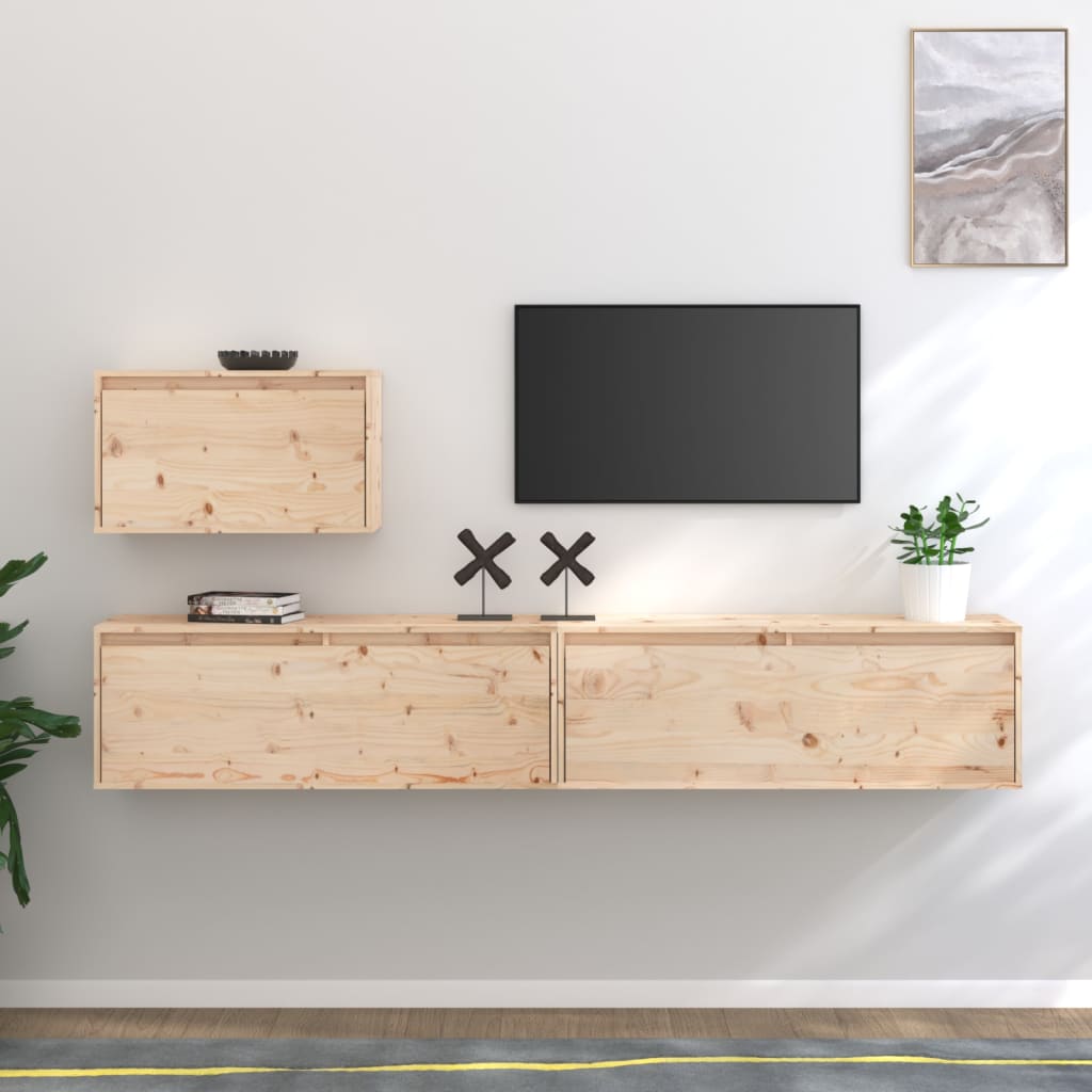 TV cabinets 3 pcs. solid pine wood