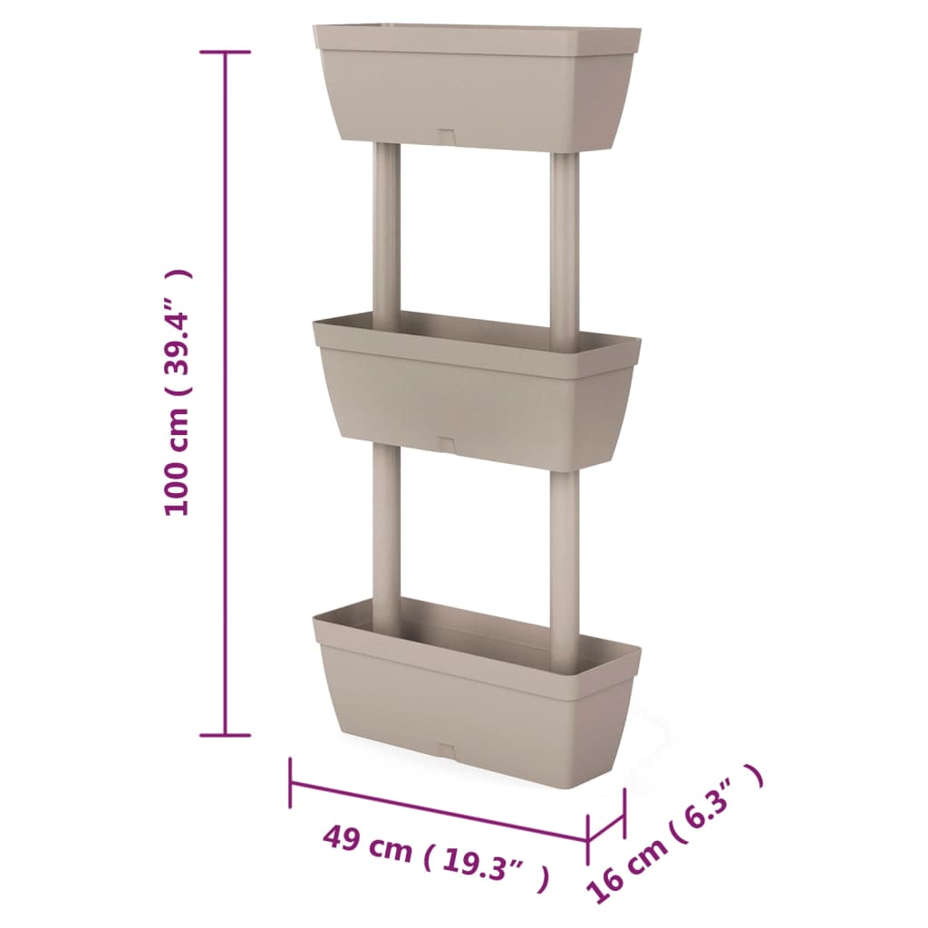 Pflanzkübel 6-tlg. 100 cm Taupe