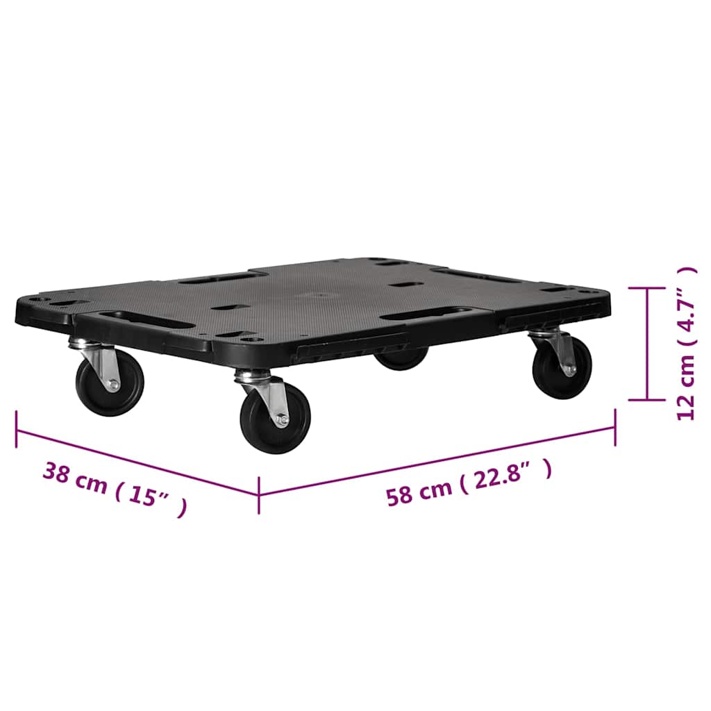 Transportroller Schwarz 58x38x12 cm PP