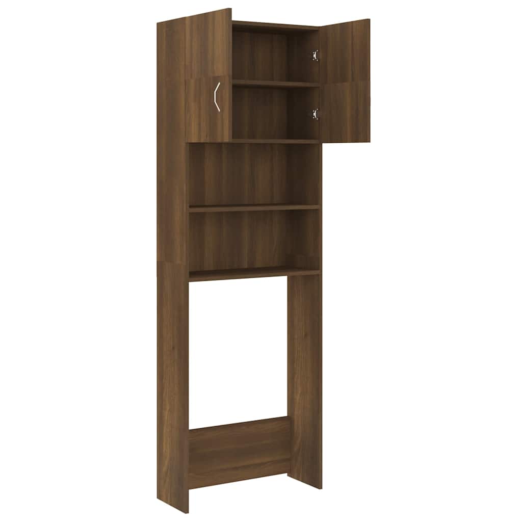 Waschmaschinenschrank Braun Eichen-Optik 64x25,5x190 cm