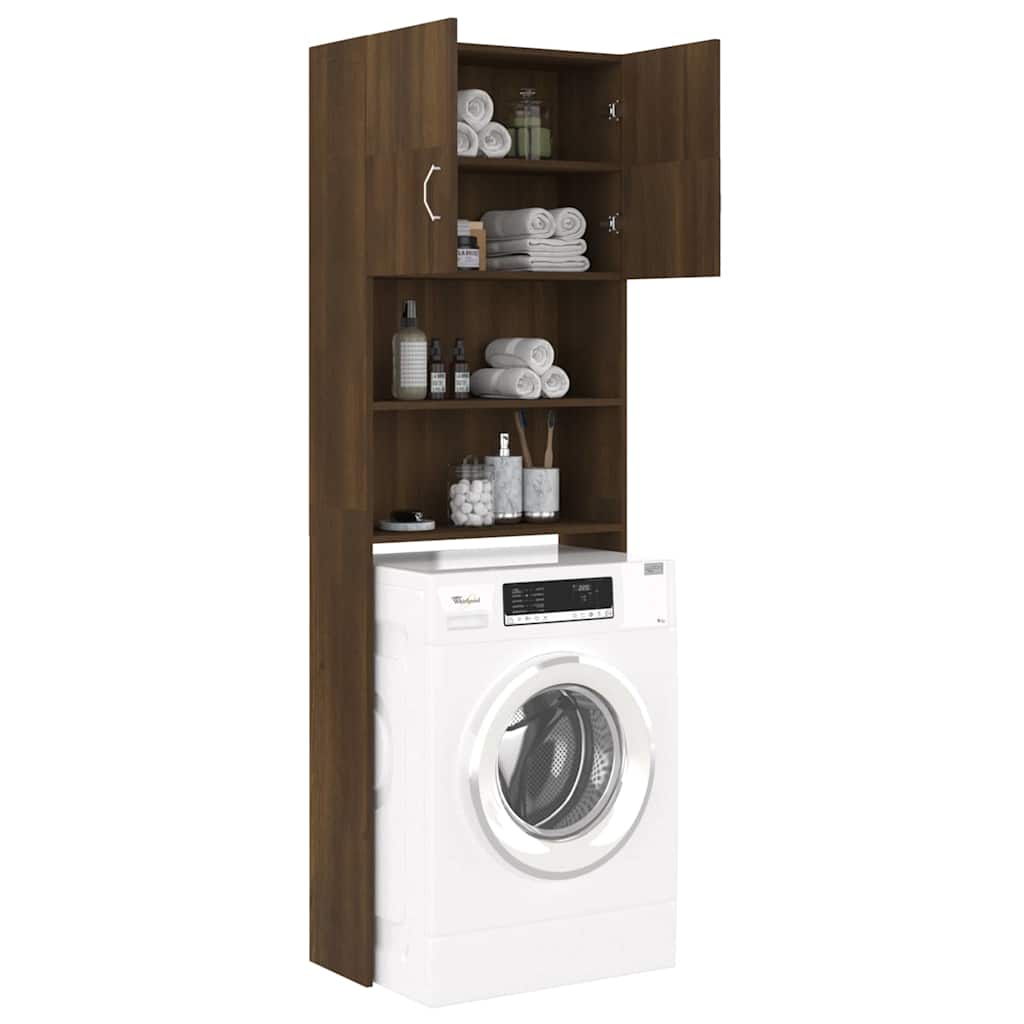 Waschmaschinenschrank Braun Eichen-Optik 64x25,5x190 cm