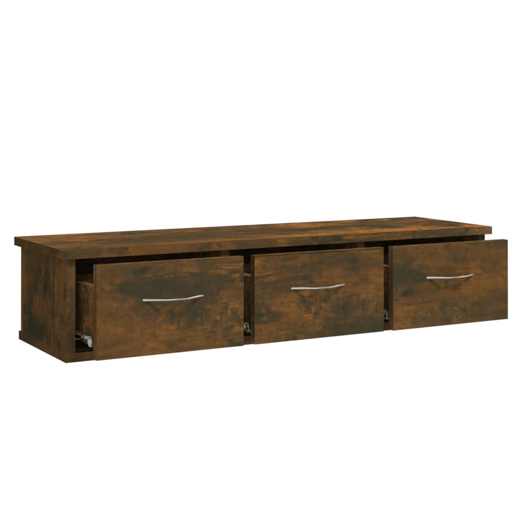 Armoire murale chêne fumé 88x26x18,5 cm matériau bois