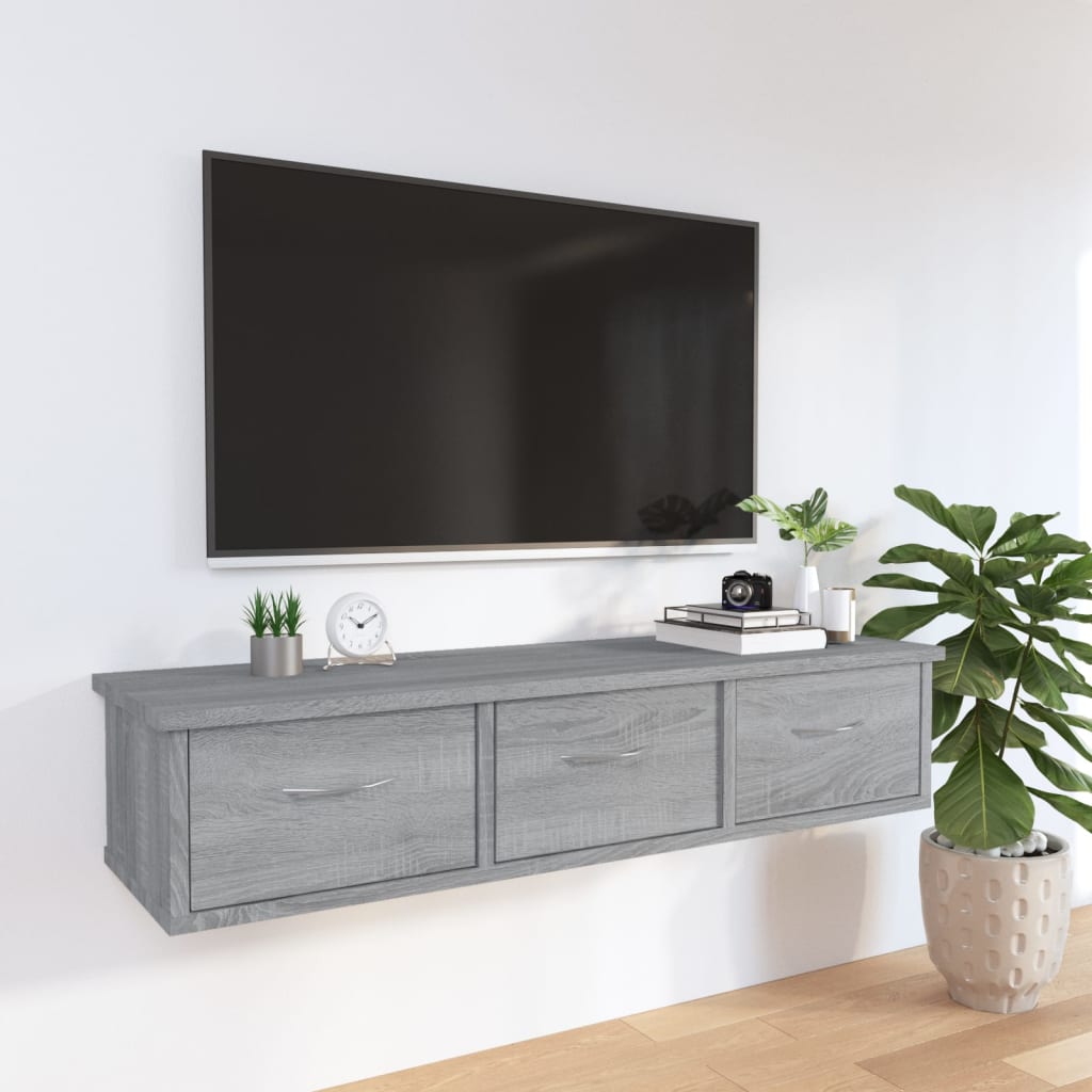 Armoire murale Sonoma grise 88x26x18,5 cm en bois
