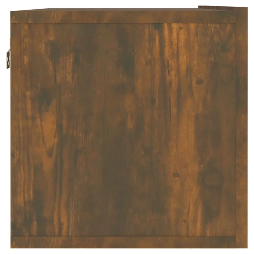 Meuble TV mural chêne fumé 120x30x30 cm matériau bois