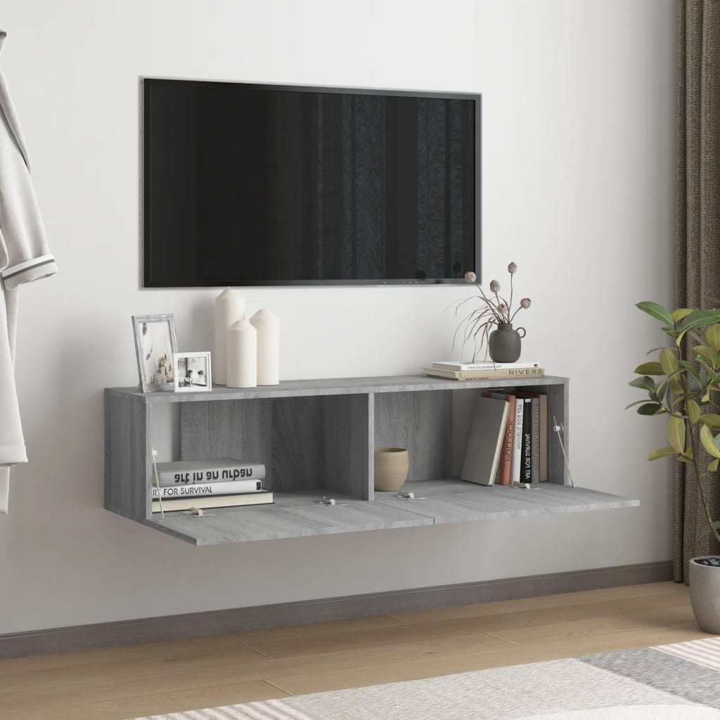 TV wall cabinet gray Sonoma 120x30x30 cm wood-based material